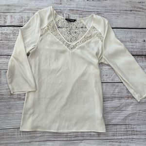 Off white top with lace detailing